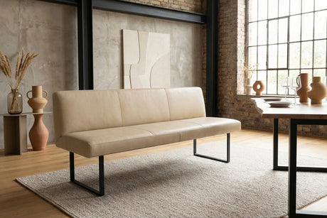KAWOLA Esszimmerbank ELEEN Leder beige, 2-Sitzer, 183 x 69