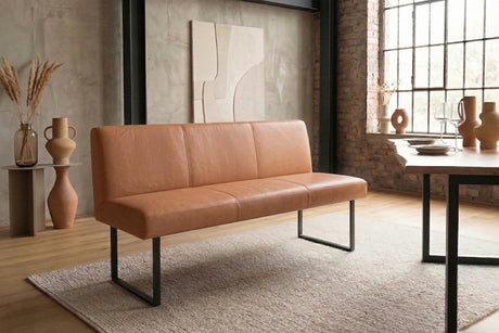 KAWOLA Esszimmerbank ELEEN Leder cognac, 2-Sitzer, 163 x 69