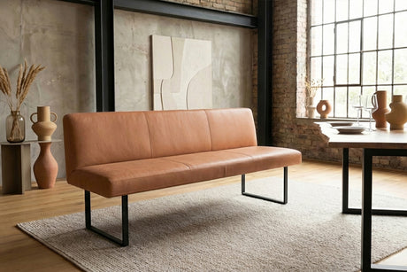 KAWOLA Esszimmerbank ELEEN Leder cognac, 2-Sitzer, 183 x 69