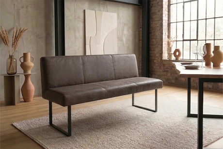 KAWOLA Esszimmerbank ELEEN Leder dunkelbraun, 2-Sitzer, 123 x 69