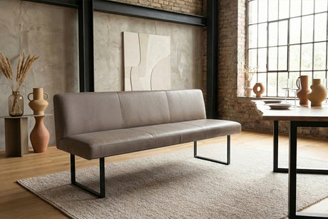 KAWOLA Esszimmerbank ELEEN Leder grau, 2-Sitzer, 183 x 69