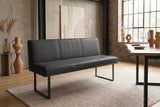 KAWOLA Esszimmerbank ELEEN Leder schwarz, 2-Sitzer, 143 x 69