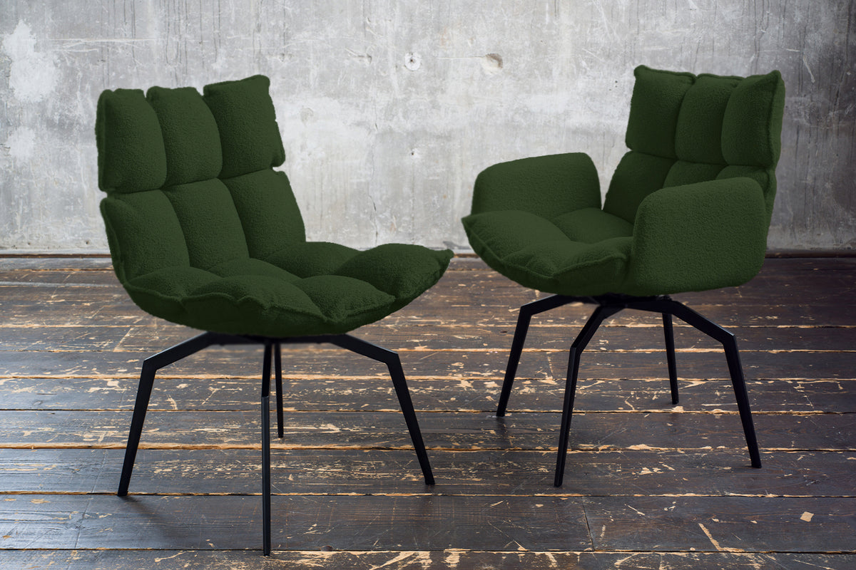 KAWOLA Esszimmerstuhl BARO Drehstuhl Stoff grün