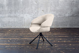 KAWOLA Esszimmerstuhl LARA Drehstuhl Velvet cremeweiß