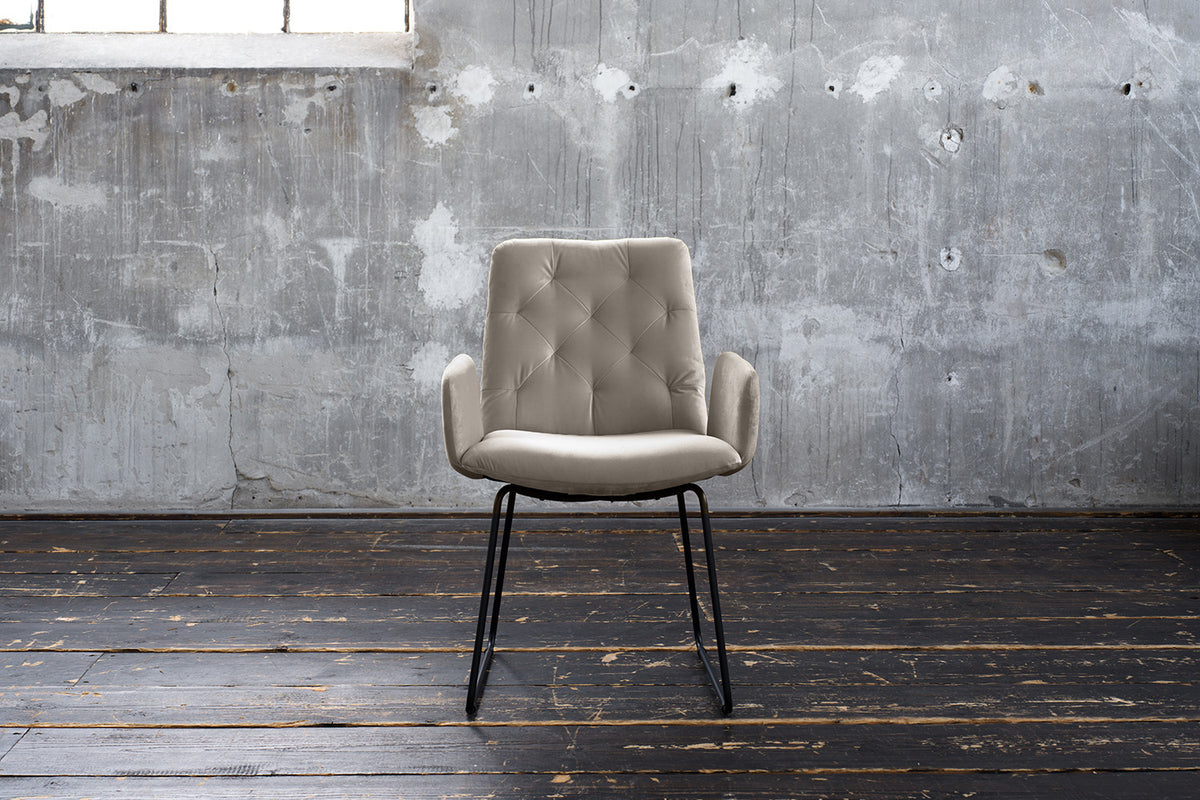 KAWOLA Esszimmerstuhl NEW CHARME Velvet sand, 59 x 66