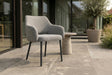 KAWOLA Gartenstuhl AMUR Outdoor Stoff grau