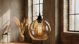 KAWOLA Hängelampe YUKON Glas gold schwarz