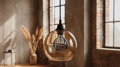 KAWOLA Hängelampe YUKON Glas gold schwarz