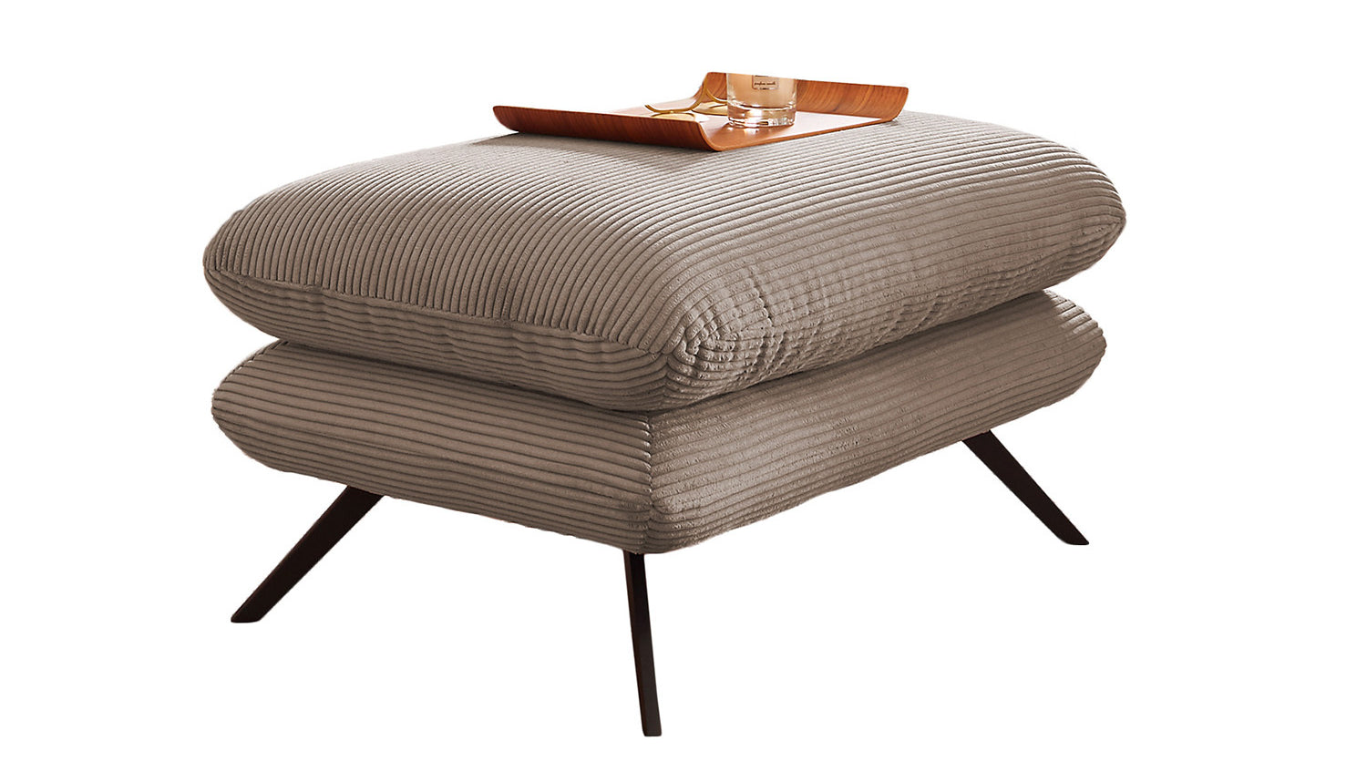 KAWOLA Hocker CHARME Hockerbank groß Cord taupe