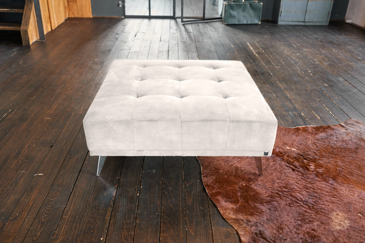 KAWOLA Hocker WIOLO velvet cremeweiß