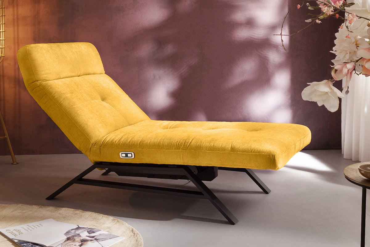 KAWOLA Liege AMERIVA Relaxliege Velvet curry, Schwarz