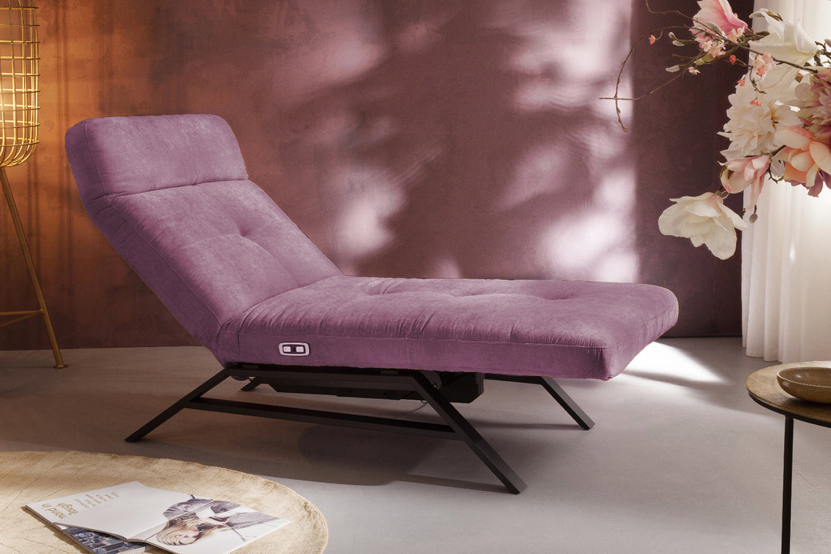KAWOLA Liege AMERIVA Relaxliege Velvet purple, Schwarz