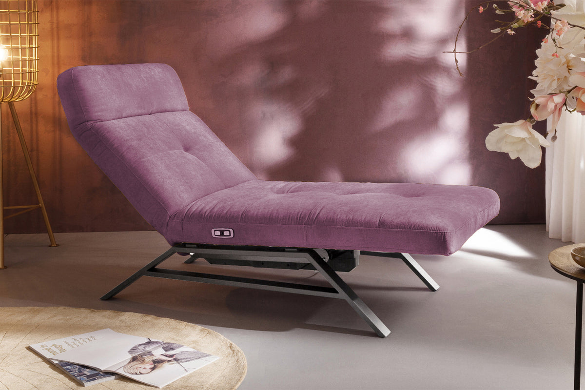 KAWOLA Liege AMERIVA Relaxliege Velvet purple, Silber