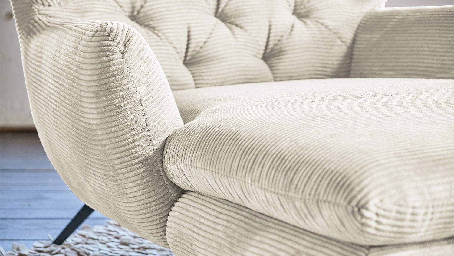 KAWOLA Longseat CHARME Cord cremeweiß