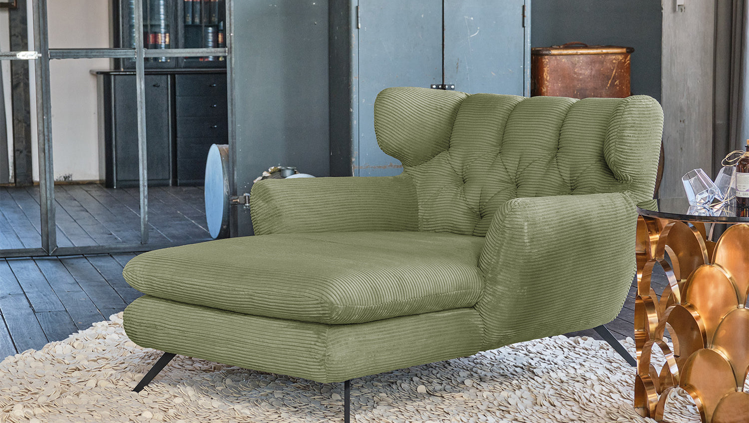 KAWOLA Longseat CHARME Cord olivgrün