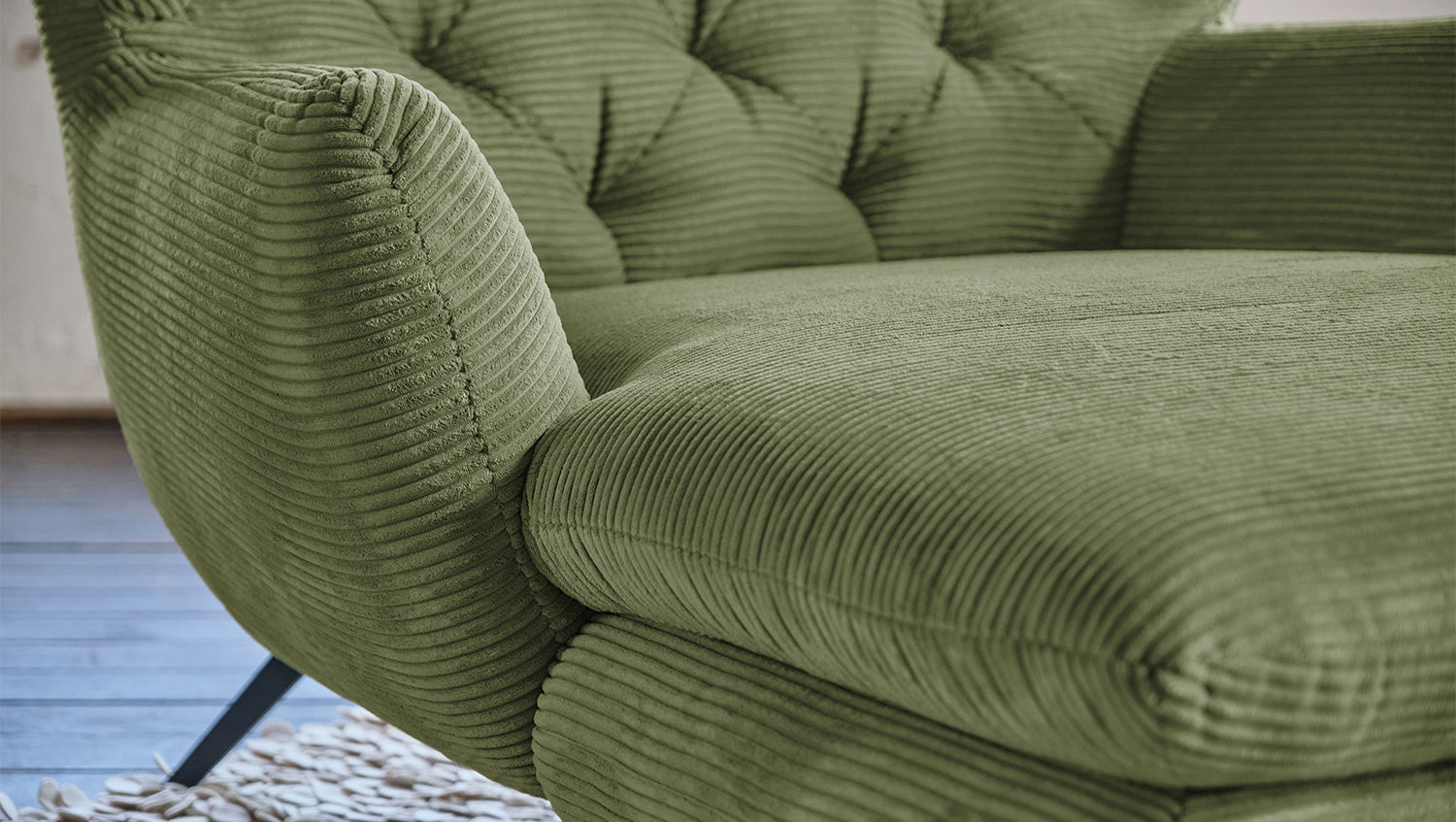 KAWOLA Longseat CHARME Cord olivgrün
