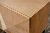 KAWOLA Lowboard ANJO TV-Board 4 Türen Eiche furniert braun Fuß Metall schwarz pulverbeschichtet