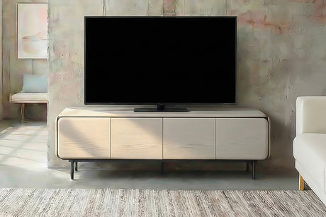 KAWOLA Lowboard AVRIL TV-Board 4 Türen Eiche grau