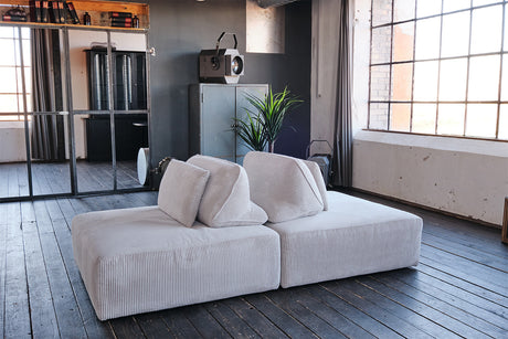 KAWOLA Modulsofa WIOLO SOFT 2 Module 2 Rückenkissen Cord hellgrau