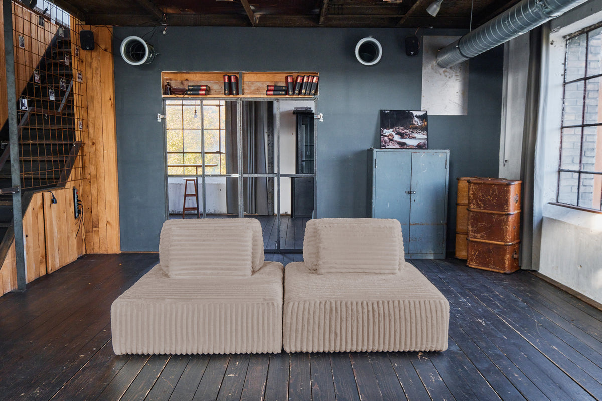 KAWOLA Modulsofa WIOLO SOFT 2 Module 2 Rückenkissen Weicher Breitcord taupe