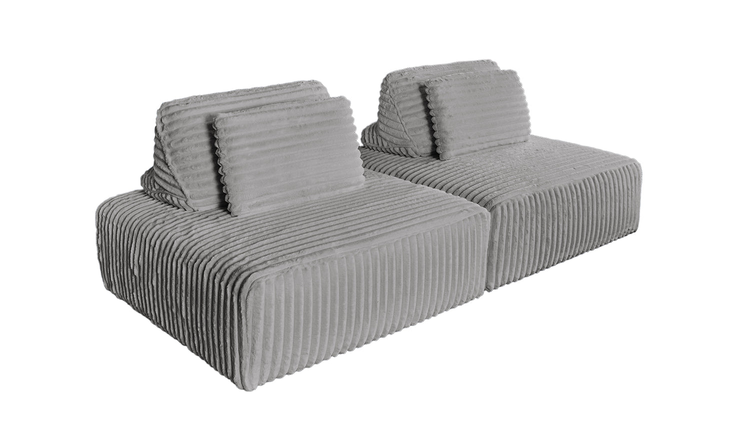 KAWOLA Modulsofa WIOLO SOFT 2 Module 2 Rückenkissen Weicher Breitcord grau