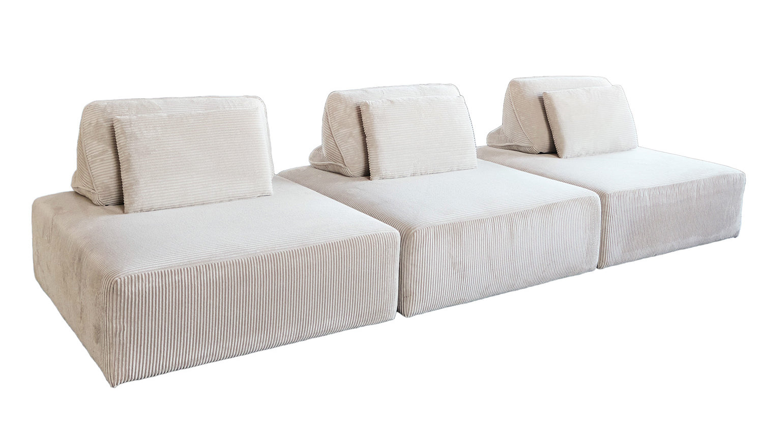 KAWOLA Modulsofa WIOLO SOFT 3 Module 3 Rückenkissen Cord cremeweiß
