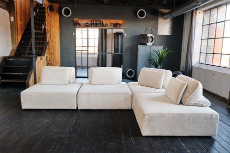 KAWOLA Modulsofa WIOLO SOFT 4 Module 4 Rückenkissen Cord cremeweiß