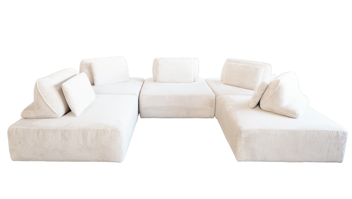 KAWOLA Modulsofa WIOLO SOFT 5 Module 5 Rückenkissen Cord cremeweiß