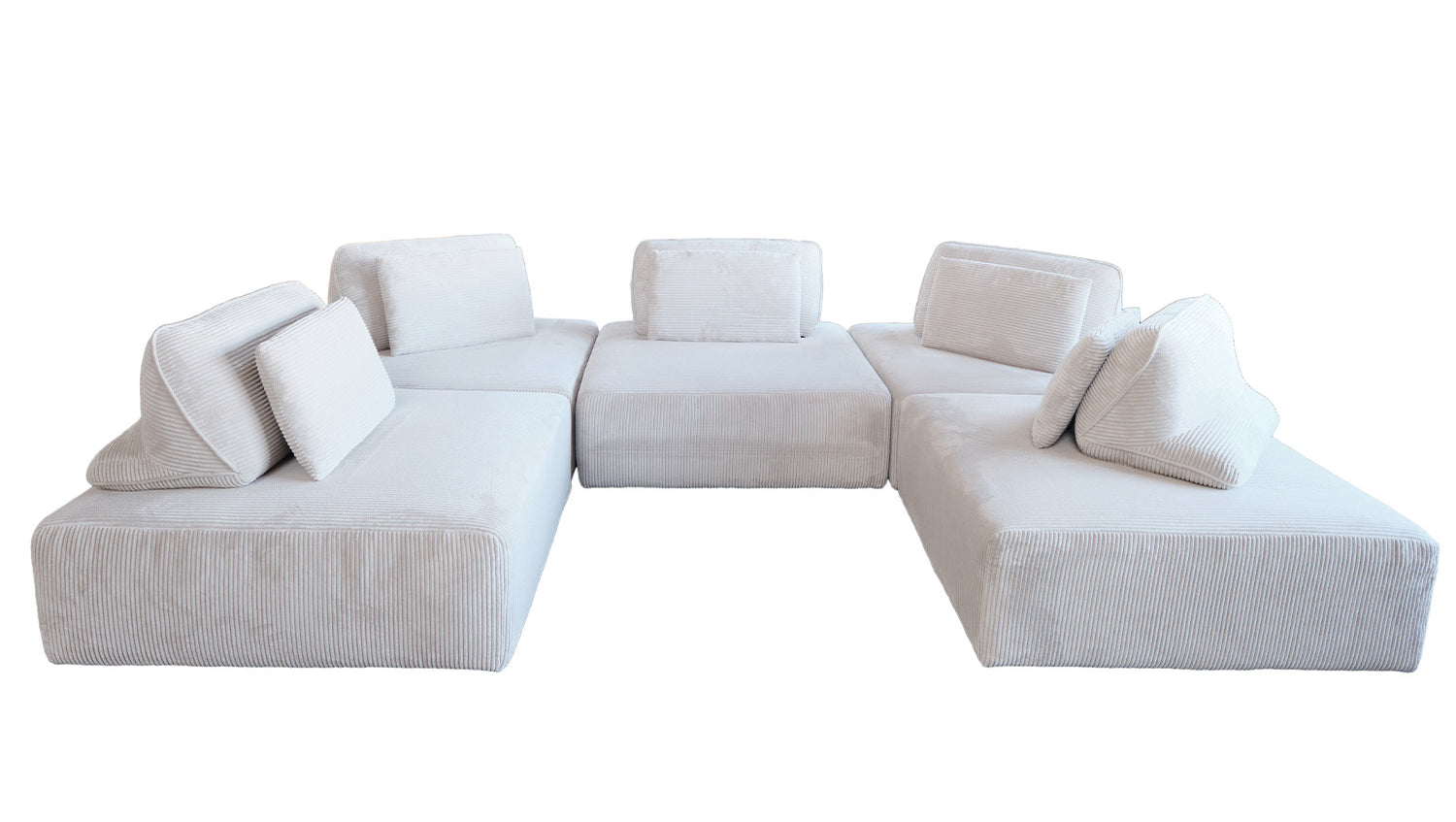 KAWOLA Modulsofa WIOLO SOFT 5 Module 5 Rückenkissen Cord hellgrau