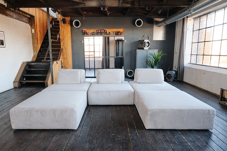 KAWOLA Modulsofa WIOLO SOFT 5 Module 5 Rückenkissen Cord hellgrau