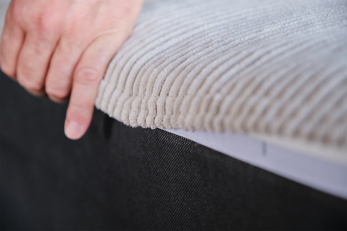 KAWOLA Modulsofa WIOLO SOFT 5 Module 5 Rückenkissen Cord hellgrau