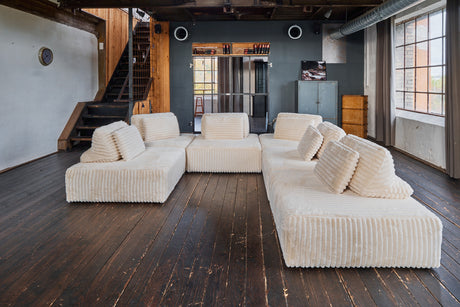 KAWOLA Modulsofa WIOLO SOFT 6 Module 6 Rückenkissen Weicher Breitcord cremeweiß