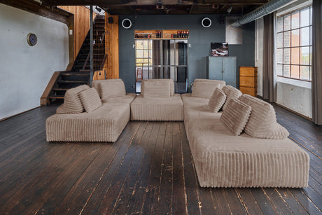 KAWOLA Modulsofa WIOLO SOFT 6 Module 6 Rückenkissen Weicher Breitcord taupe