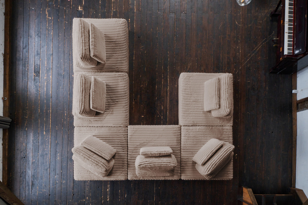 KAWOLA Modulsofa WIOLO SOFT 6 Module 6 Rückenkissen Weicher Breitcord taupe