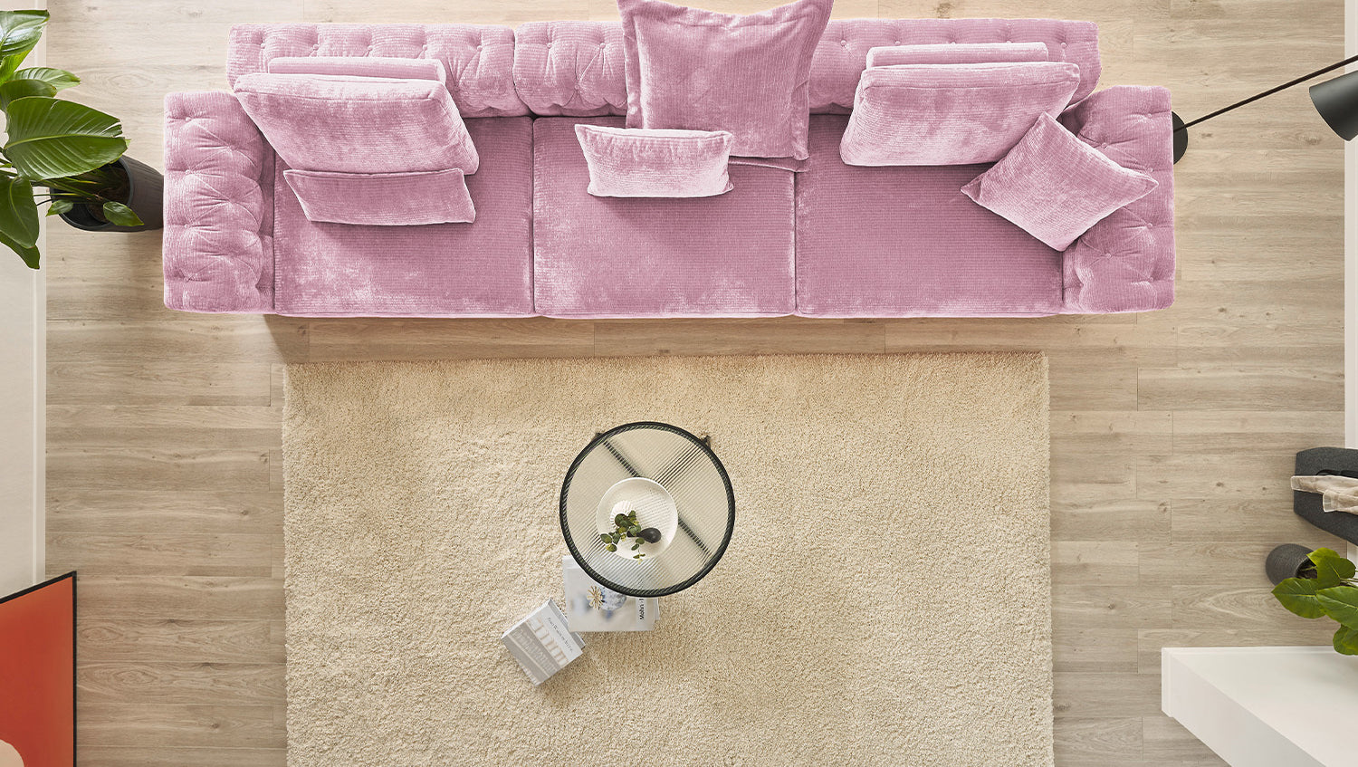 KAWOLA Nierenkissen SEPHI medium Cord Vintage rosa