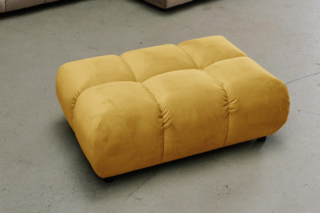 KAWOLA Polsterhocker VIVIEN Hockerbank Velvet curry
