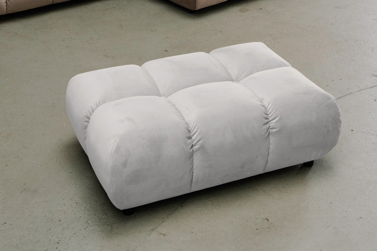 KAWOLA Polsterhocker VIVIEN Hockerbank Velvet silber