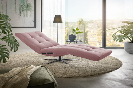 KAWOLA Relaxliege LETICIA motorisch Feincord rosa, Ohne Zusatzausstattung, Drehbar (360°), Relaxfunktion, Mit Akku