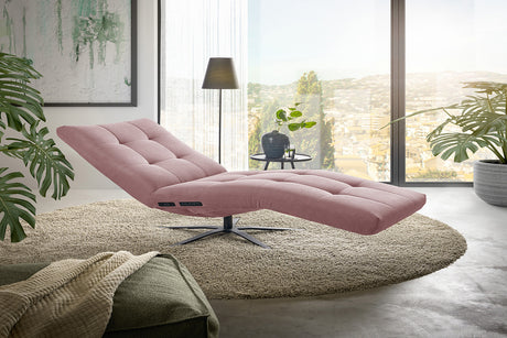 KAWOLA Relaxliege LETICIA motorisch Feincord rosa, Ohne Zusatzausstattung, Relaxfunktion, Drehbar (360°), Ohne Akku