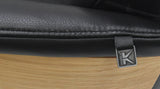 KAWOLA Relaxsessel VANITAS Drehsessel Leder schwarz mit Hocker