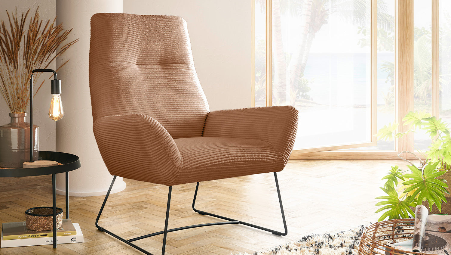 KAWOLA Sessel BISA Cord rost