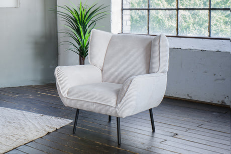 KAWOLA Sessel CALLA Relaxsessel Cord cremeweiß