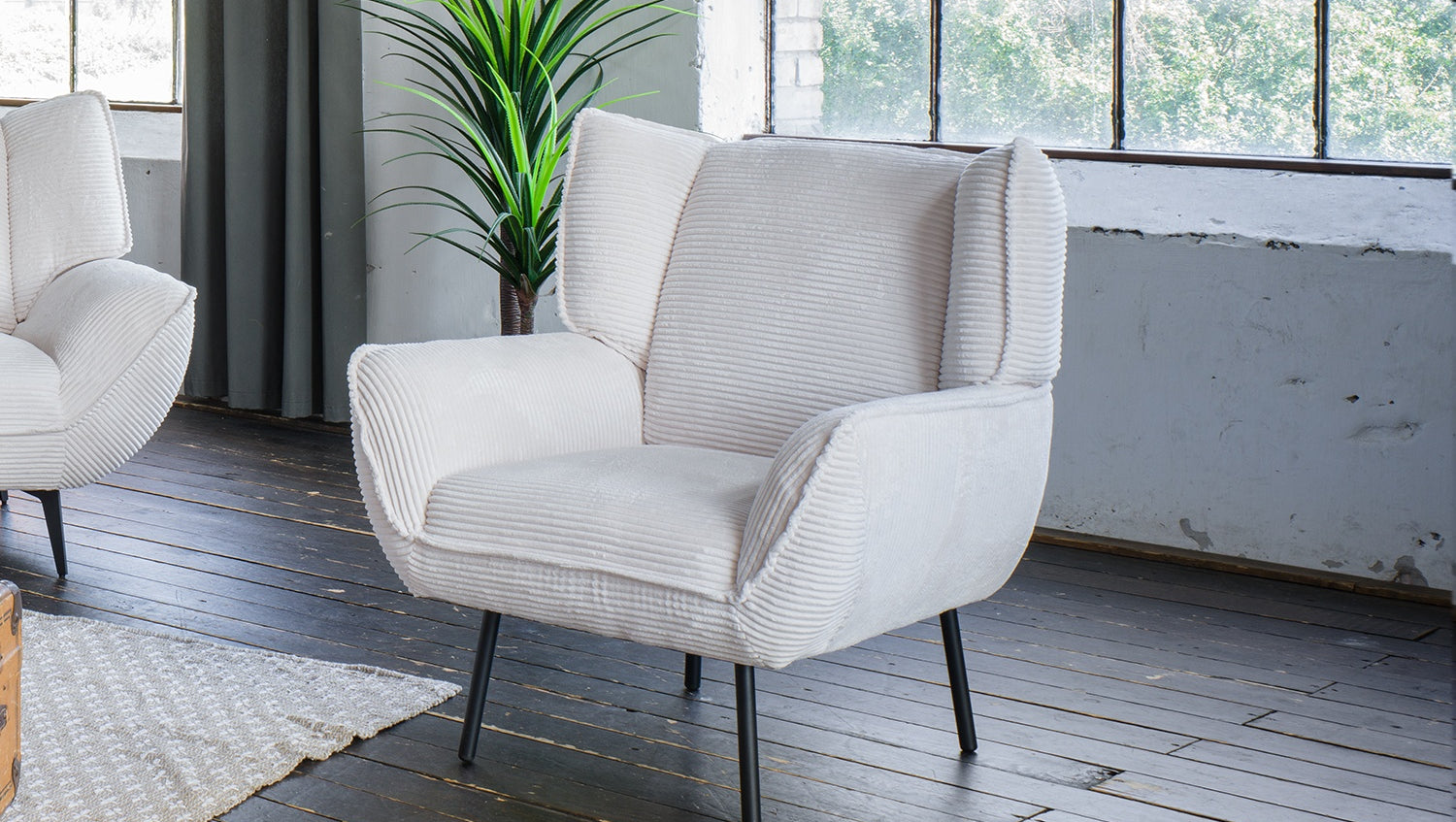 KAWOLA Sessel CALLA Relaxsessel Cord cremeweiß