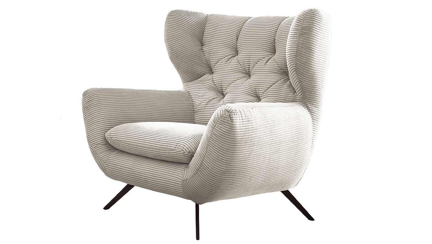 KAWOLA Sessel CHARME Hochlehnsessel Cord cremeweiß