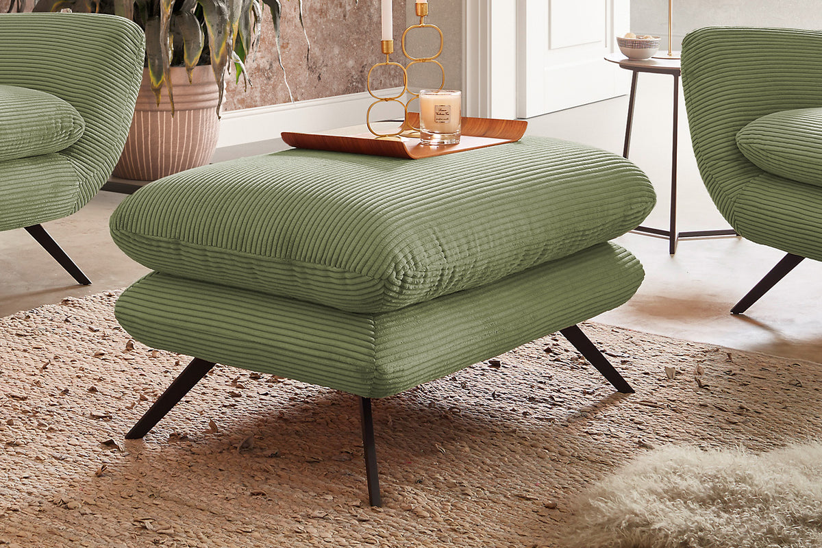 KAWOLA Sessel CHARME Hochlehnsessel Cord olivgrün