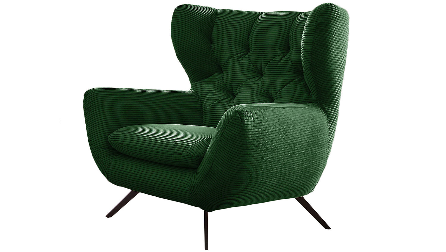 KAWOLA Sessel CHARME Hochlehnsessel Cord smaragd