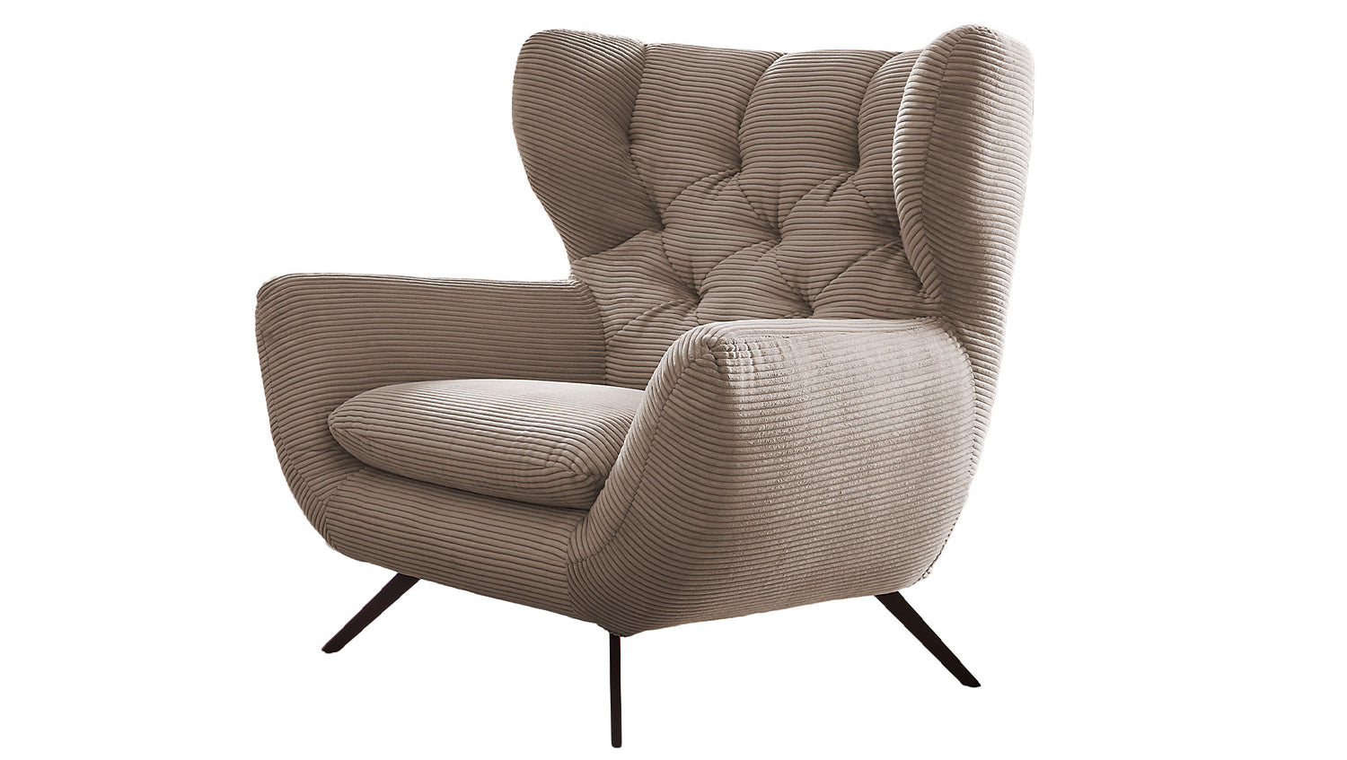 KAWOLA Sessel CHARME Hochlehnsessel Cord taupe