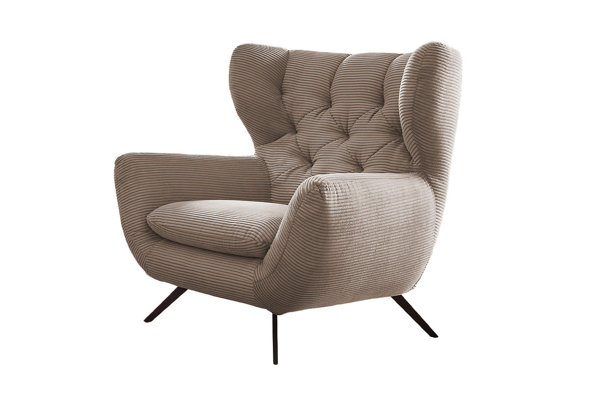 KAWOLA Sessel CHARME Hochlehnsessel Cord taupe