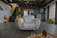KAWOLA Sessel DAVITO Lederimitat im Vintagelook grau