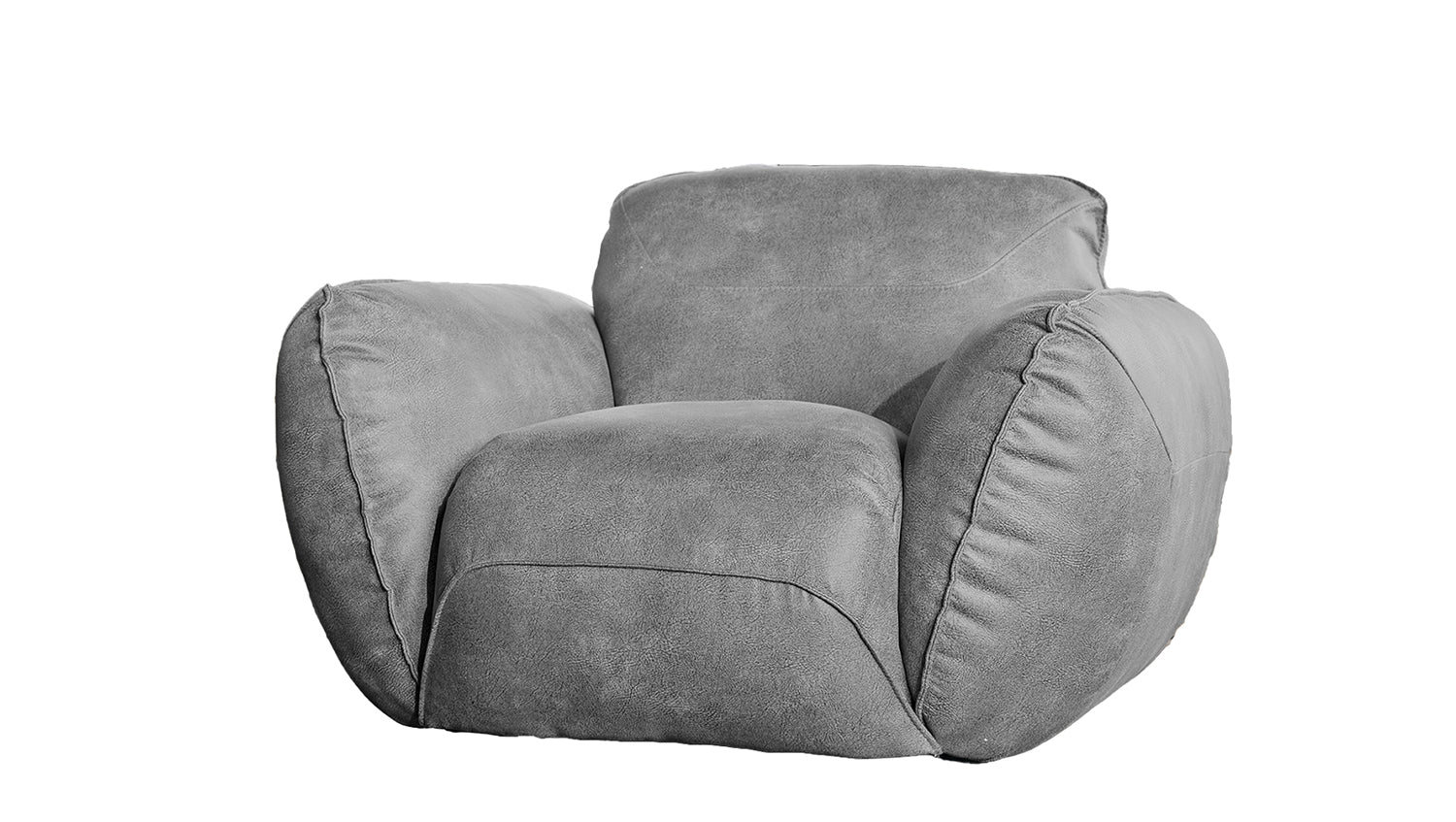 KAWOLA Sessel DAVITO Lederimitat im Vintagelook grau